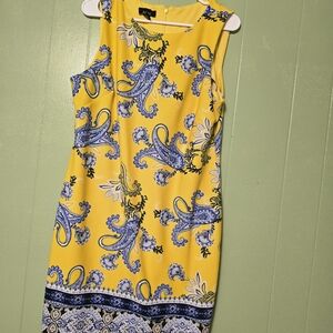 Yellow and Blue Paisley Dress